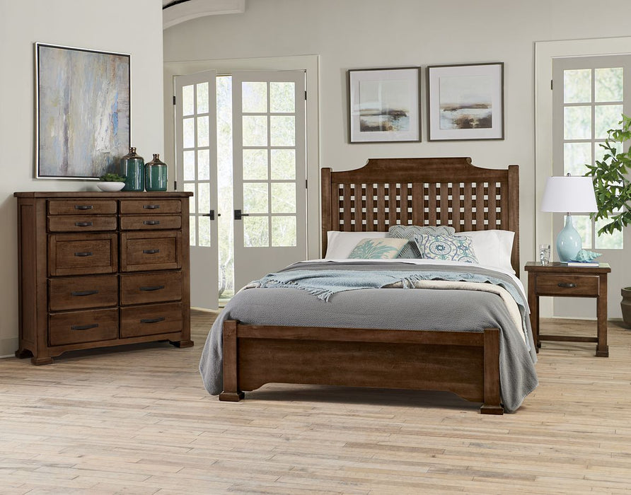 Vaughan-Bassett Joinery Plank Queen Poster Bed in Natural Oak 192