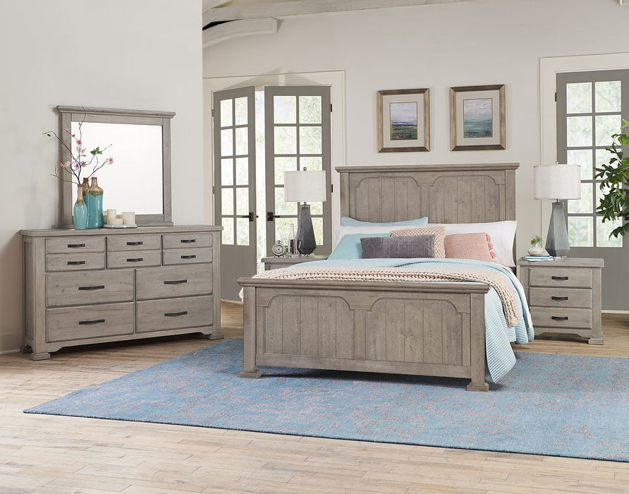 Vaughan-Bassett Joinery King Panel Bed in Washed White Oak 194