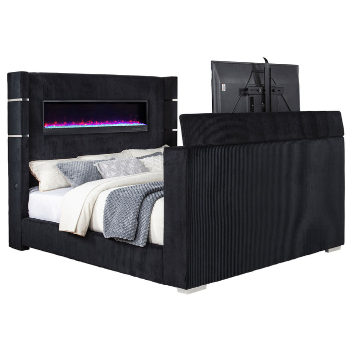 Tisdall Wingback TV Bed with Flame Visualizer