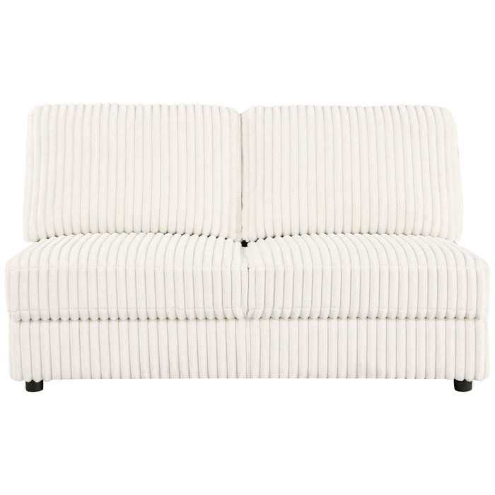 Emberson Upholstered Armless Loveseat Ivory