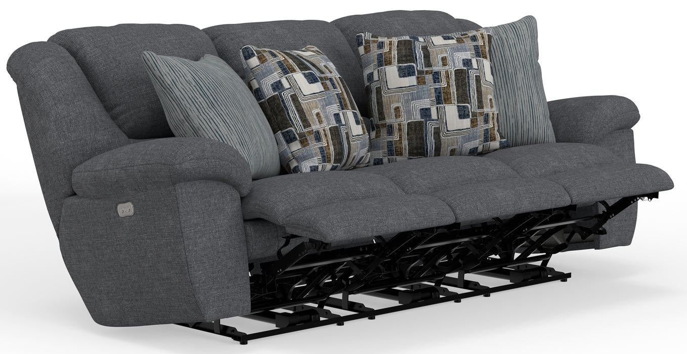 Trifecta Power Sofa w/3 Recliners and Drop Down Table