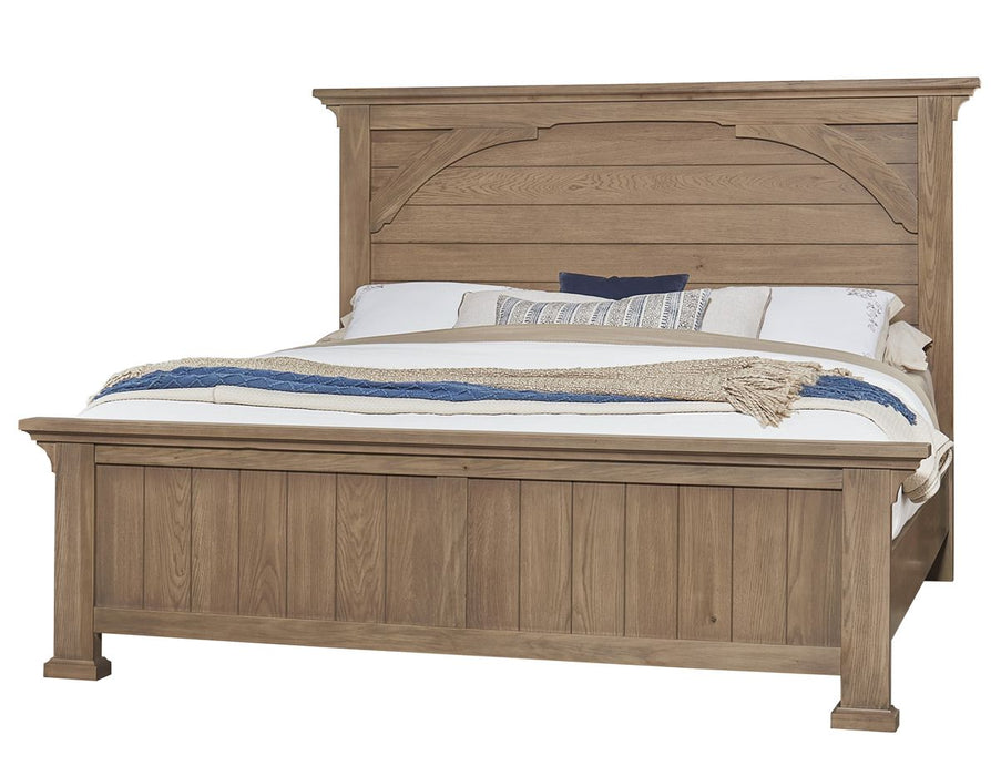 Vaughan Bassett Vista Queen Mansion Bed in Natural Oak image