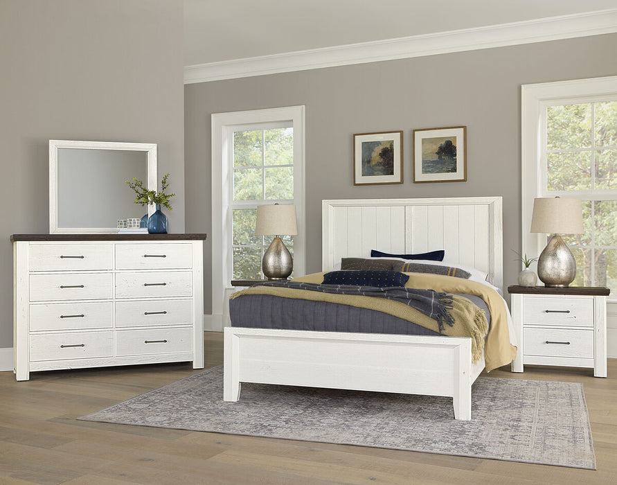 Vaughan Bassett Yellowstone Queen Panel Bed in White & Buckskin
