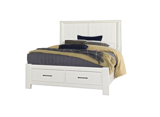 Vaughan Bassett Yellowstone Queen Panel Storage Bed in White & Buckskin image