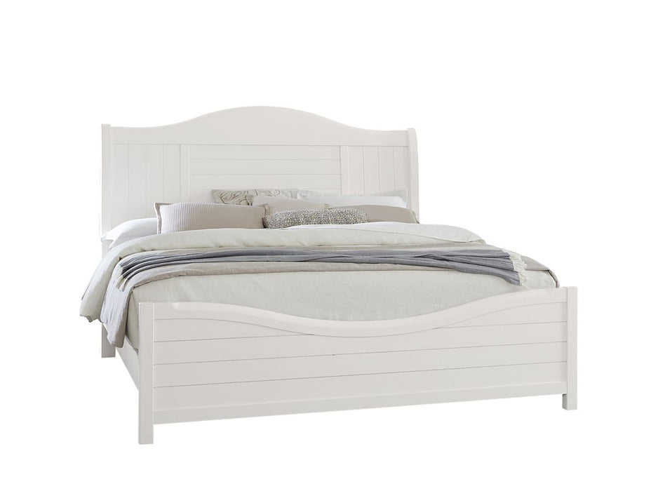 Vaughan Bassett Cool Farmhouse Sleigh King Bed in Soft White image