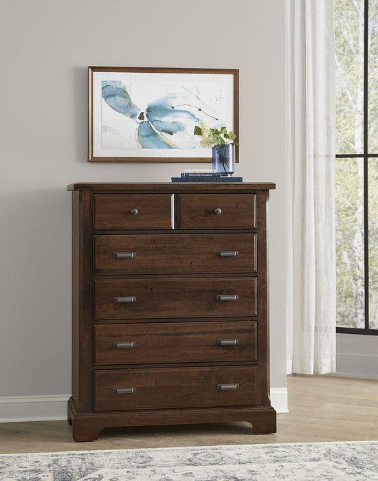 Vaughan Bassett Lancaster County 5 Drawer Chest in Amish Walnut