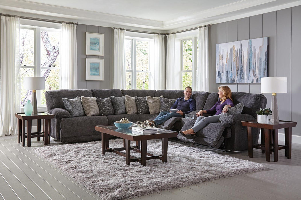 Catnapper Furniture Burbank 6pc Power Reclining Sectional in Smoke