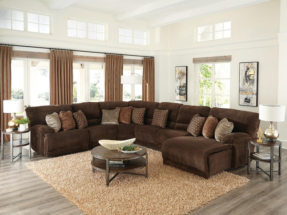 Catnapper Furniture Burbank Power Lay Flat Left Side Facing Recliner in Chocolate