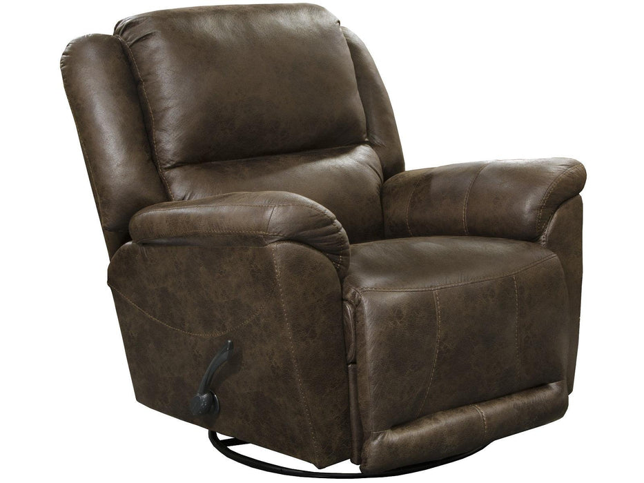 Catnapper Furniture Cole Chaise Swivel Glider Recliner in Mink