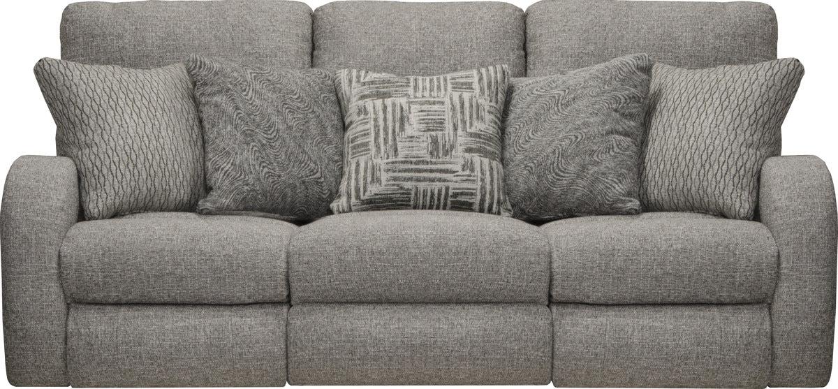 Catnapper Furniture Liam Power Headrest Power Lay Flat Reclining Sofa in Concrete/Storm