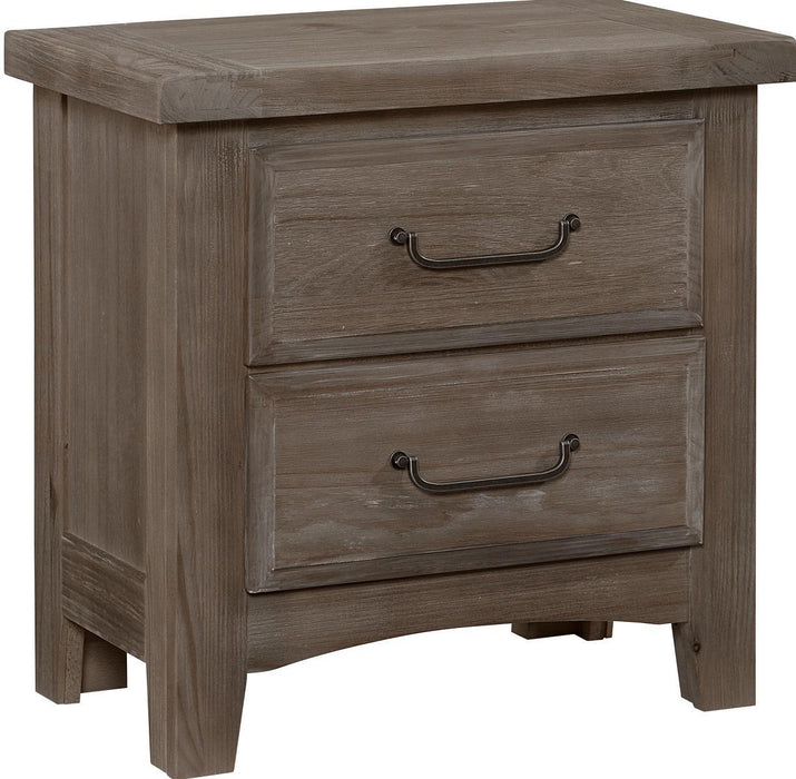 Vaughn-Bassett Sawmill 2 Drawer Nightstand in Saddle Grey