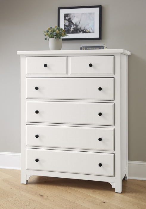 Vaughan Bassett Cool Farmhouse 5-Drawer Chest in Soft White